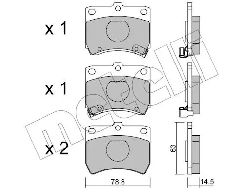 Sada brzdových destiček, kotoučová brzda METELLI 22-0370-0
