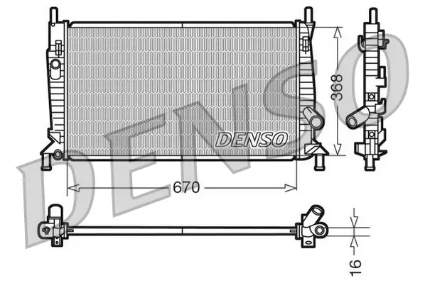 Chladič, chlazení motoru DENSO DRM10075 Chladič, chlazení motoru DENSO DRM10075