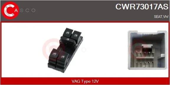 Spínač, zvedací zařízení oken CASCO CWR73017AS