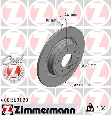 Brzdový kotouč ZIMMERMANN 400.3691.20