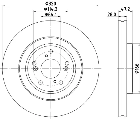 Brzdový kotouč HELLA 8DD355132-241 – OE 45251TNYE01