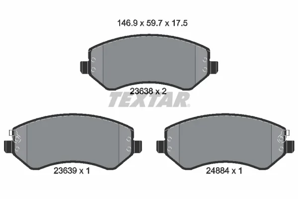 Sada brzdových destiček, kotoučová brzda TEXTAR 2363801
