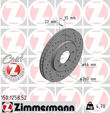 Brzdový kotouč ZIMMERMANN 150.1258.52