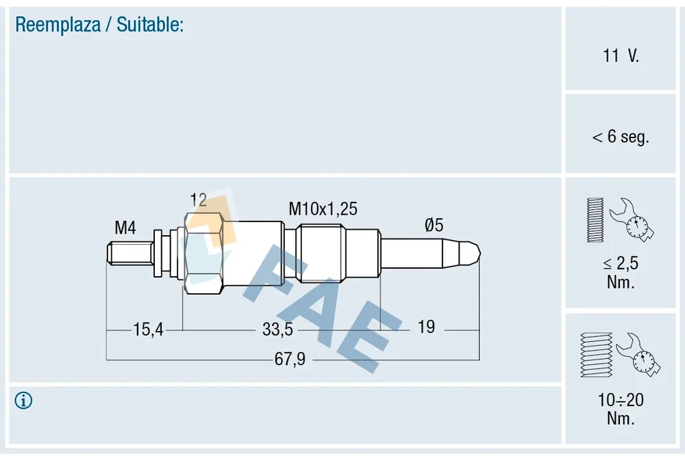 Zhavici svicka FAE 74188 – OE 11065-10G00