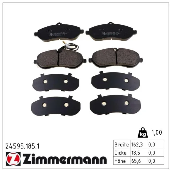 Sada brzdových destiček, kotoučová brzda ZIMMERMANN 24595.185.1