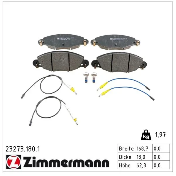 Sada brzdových destiček, kotoučová brzda ZIMMERMANN 23273.180.1