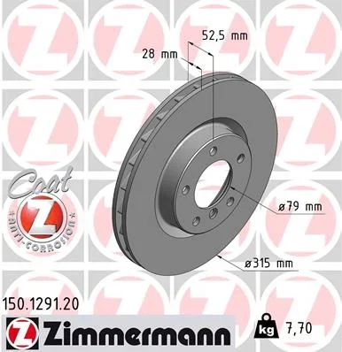 Brzdový kotouč ZIMMERMANN 150.1291.20
