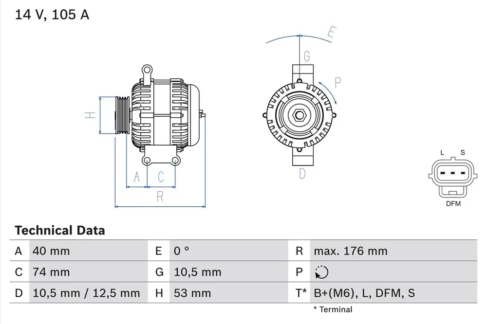 BO 0986042790 Alternátor BOSCH-výměnný díl