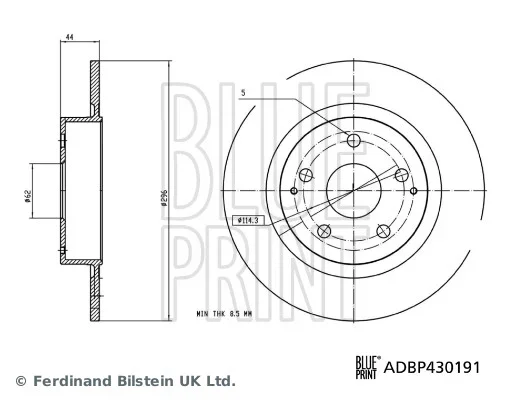 Brzdový kotouč BLUE PRINT ADBP430191 – OE 42431-0D210