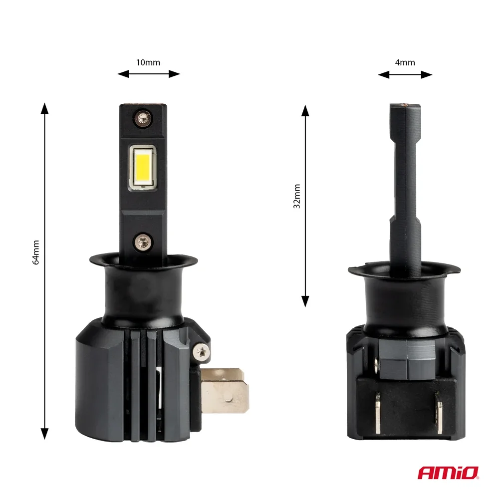LED žárovky X4-series AVIATOR H3 6500K max 44W AMIO-03762 - Obrázek 3