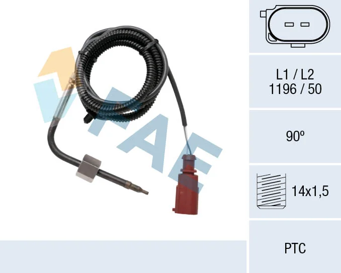 Čidlo, teplota výfukových plynů FAE 68062 – OE 038906088B