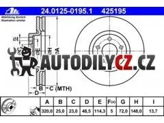 AT 425195 P/L brzdový kotouč ATE