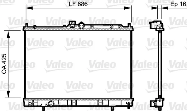 Chladič, chlazení motoru VALEO 735201 – OE MR993742