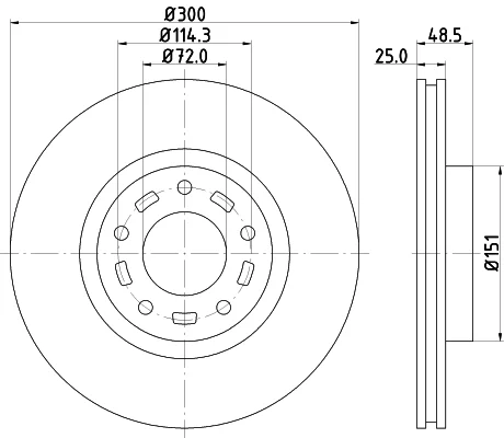 Brzdový kotouč HELLA 8DD355128-241