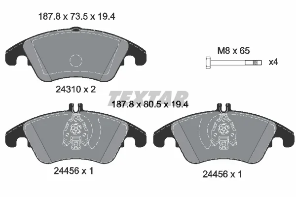 Sada brzdových destiček, kotoučová brzda TEXTAR 2431001