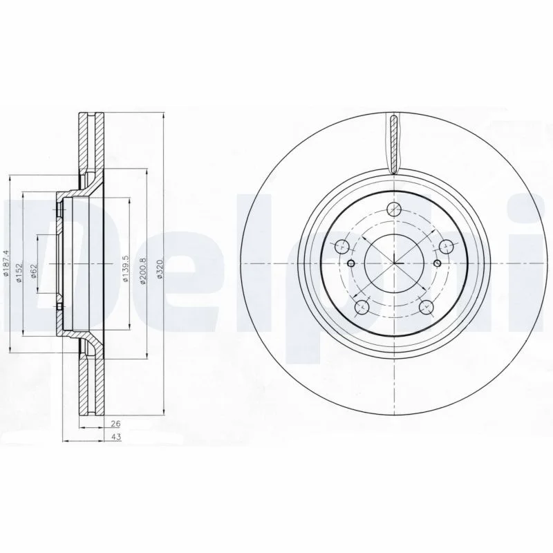 Brzdový kotouč DELPHI BG4235 – OE 43512-05090