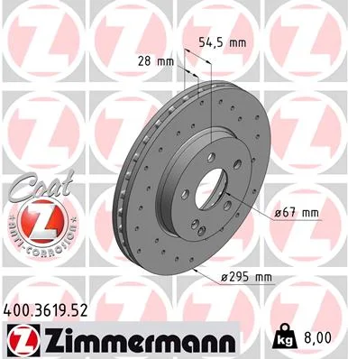 Brzdový kotouč ZIMMERMANN 400.3619.52