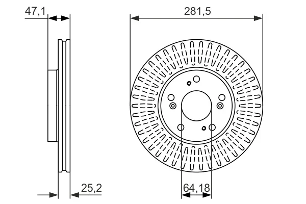Brzdový kotouč BOSCH 0986479781 – OE 45251-SJH-E10