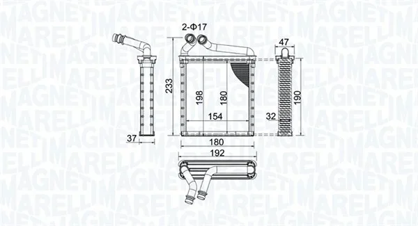 Výměník tepla, vnitřní vytápění MAGNETI MARELLI 350218442000 Výměník tepla, vnitřní vytápění MAGNETI MARELLI 350218442000