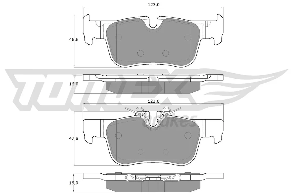 Sada brzdových destiček, kotoučová brzda Tomex Brakes TX18-44