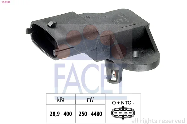 Senzor, tlak vyfuk.plynu FACET 10.3357 – OE 31405341