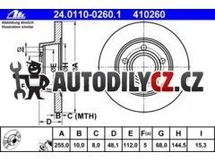 AT 410260 P/L brzdový kotouč ATE