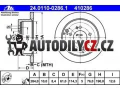 AT 410286 P/L brzdový kotouč ATE