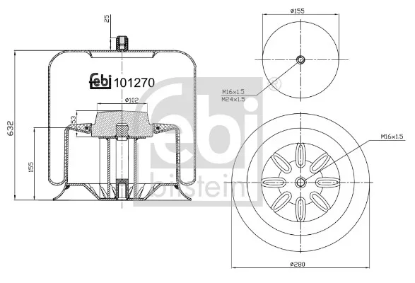 Mech, pneumaticke odpruzeni FEBI BILSTEIN 101270 Mech, pneumaticke odpruzeni FEBI BILSTEIN 101270