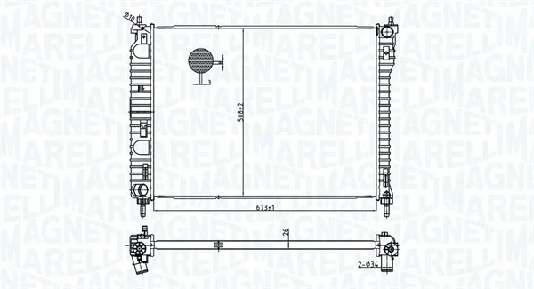 Chladič, chlazení motoru MAGNETI MARELLI 350213179800