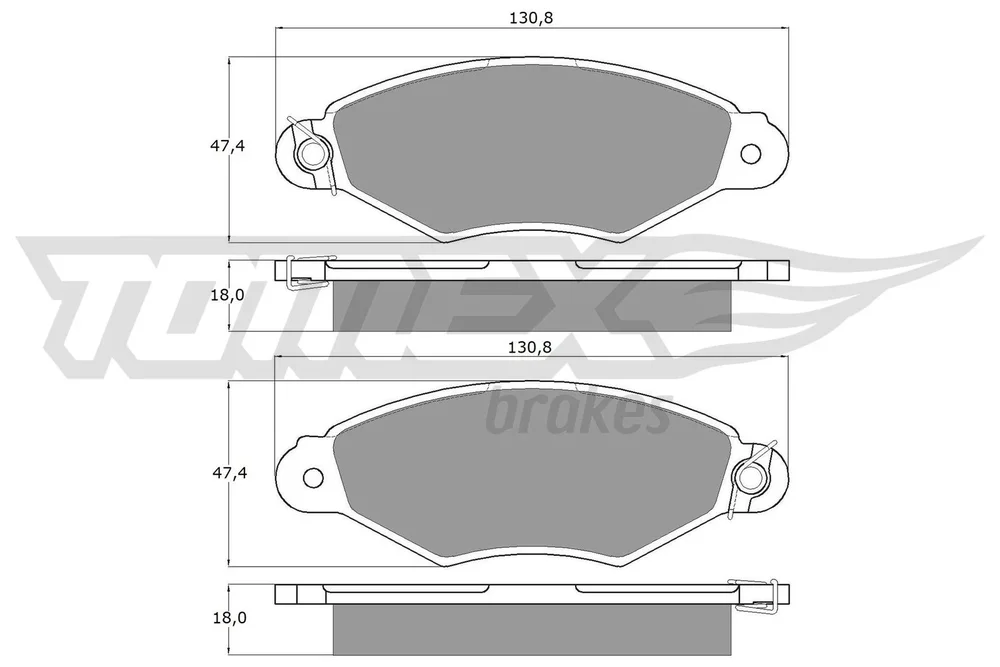 Sada brzdových destiček, kotoučová brzda Tomex Brakes TX11-75