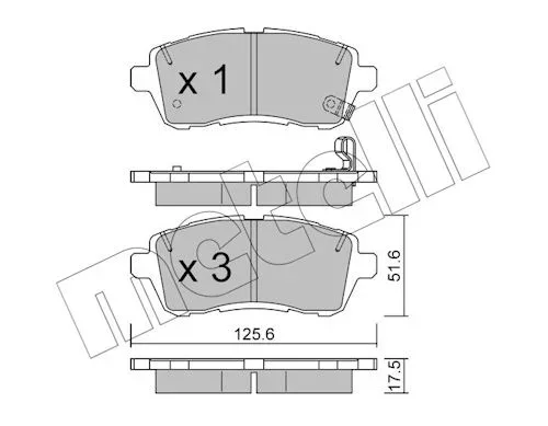 Sada brzdových destiček, kotoučová brzda METELLI 22-0793-0