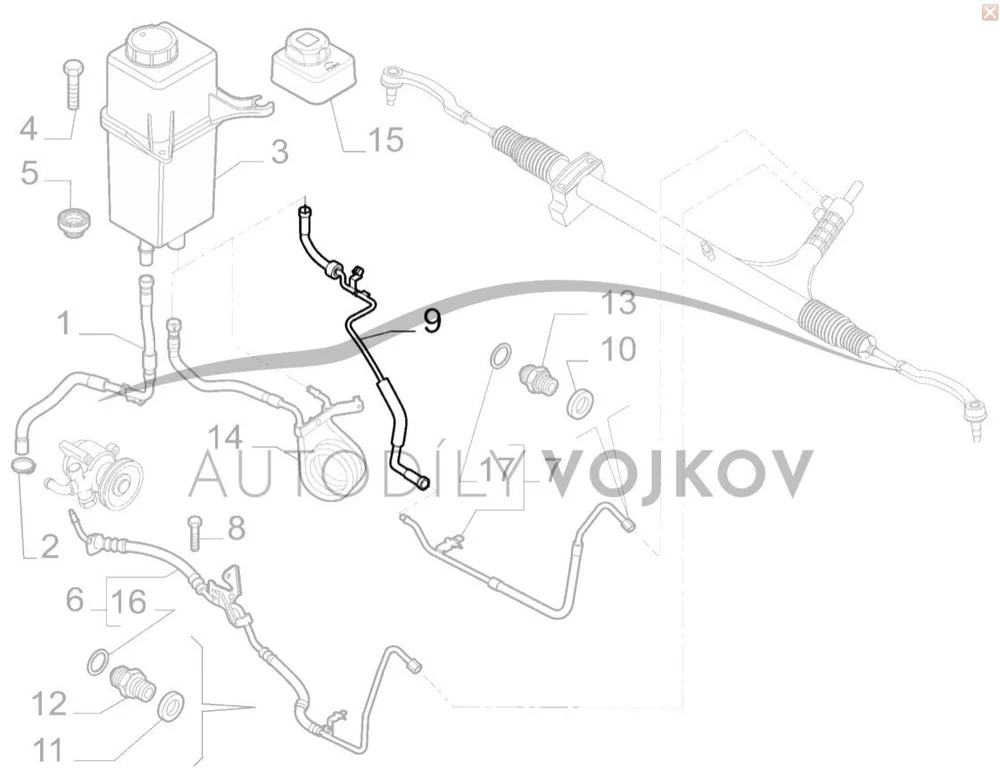Hadice servo k nádobce kapaliny v:16429