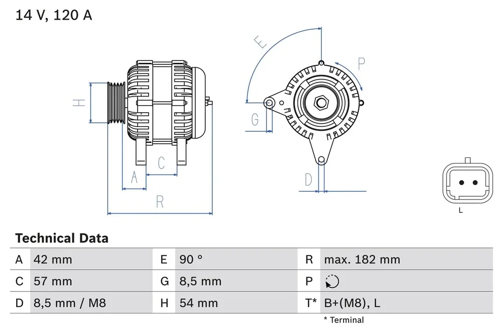 BO 0986049810 Alternátor BOSCH-výměnný díl