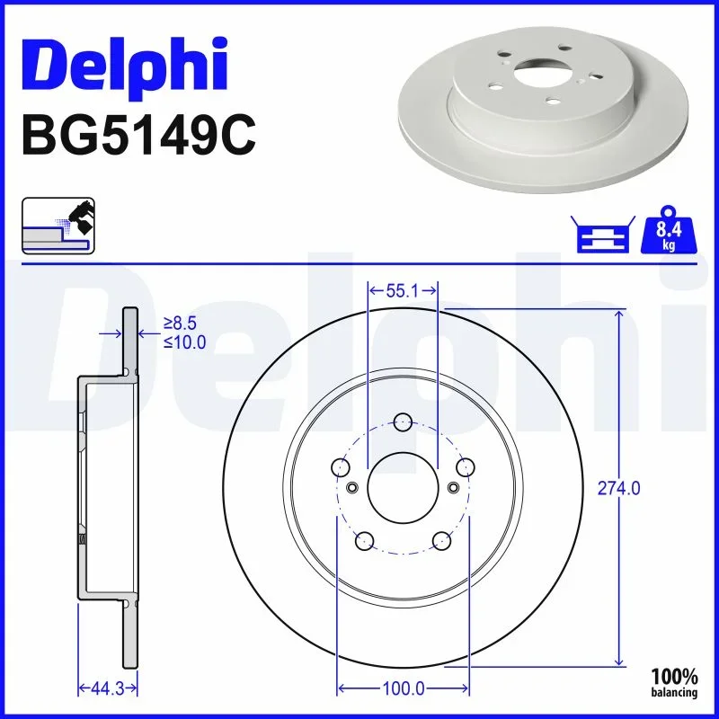 Brzdový kotouč DELPHI BG5149C
