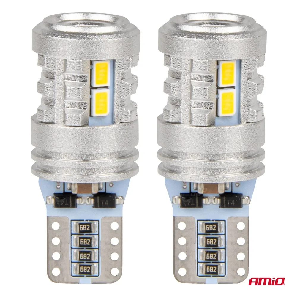LED STANDARD BULBS T10 W5W 6x3020 + 1x3030 SMD White 12V/24V AMiO-03718 - Obrázek 2