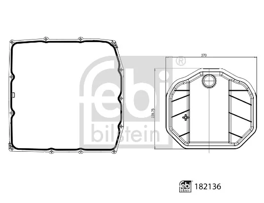 Sada hydraulického filtru, automatická převodovka FEBI BILSTEIN 182136 Sada hydraulického filtru, automatická převodovka FEBI BILSTEIN 182136