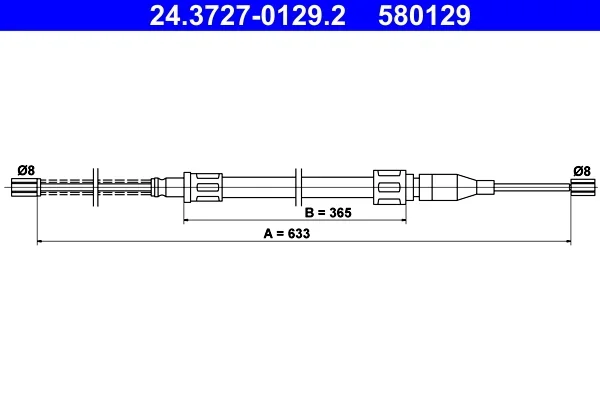 Tazne lanko, parkovaci brzda ATE 24.3727-0129.2 – OE 867609701