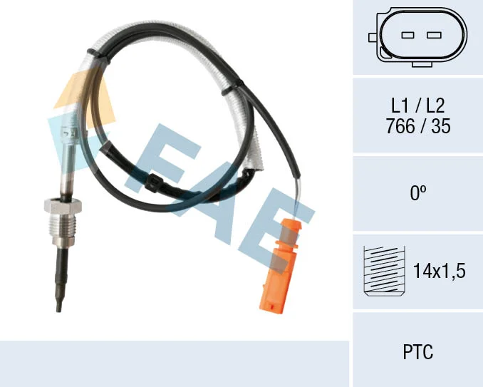 Čidlo, teplota výfukových plynů FAE 68005 – OE 03G906088D