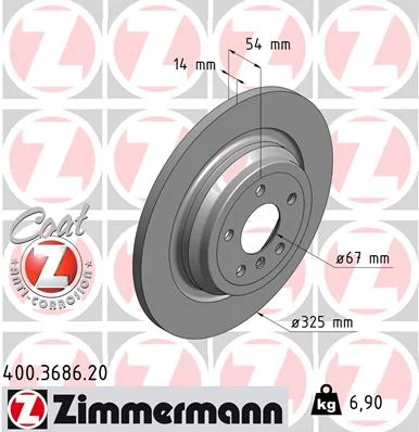 Brzdový kotouč ZIMMERMANN 400.3686.20