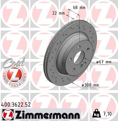 Brzdový kotouč ZIMMERMANN 400.3622.52