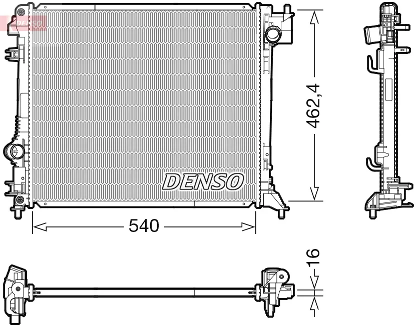 Chladič, chlazení motoru DENSO DRM46063 Chladič, chlazení motoru DENSO DRM46063