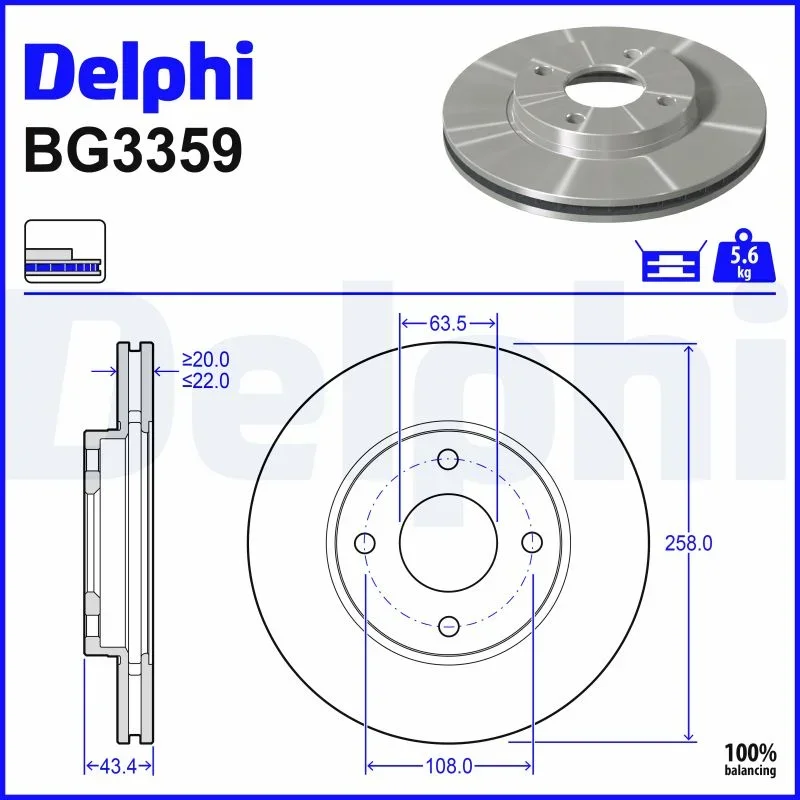 Brzdový kotouč DELPHI BG3359