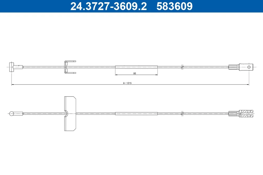 Tažné lanko, parkovací brzda ATE 24.3727-3609.2