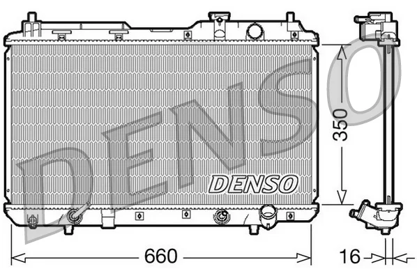 Chladič, chlazení motoru DENSO DRM40010 Chladič, chlazení motoru DENSO DRM40010
