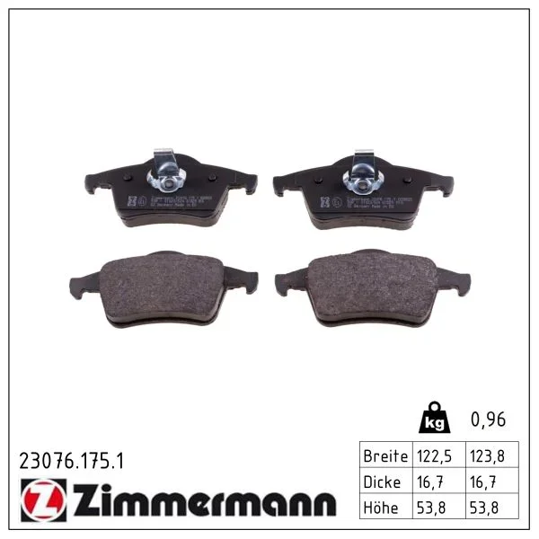 Sada brzdových destiček, kotoučová brzda ZIMMERMANN 23076.175.1