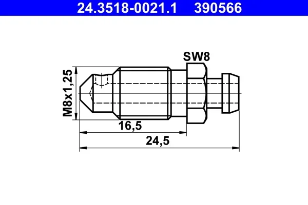 Odvzdusnovaci sroub/ventil ATE 24.3518-0021.1 Odvzdusnovaci sroub/ventil ATE 24.3518-0021.1
