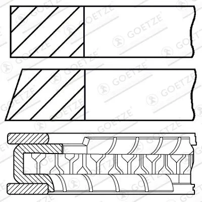 Sada pistnich krouzku GOETZE ENGINE 08-422700-00 – OE 12033-5M370