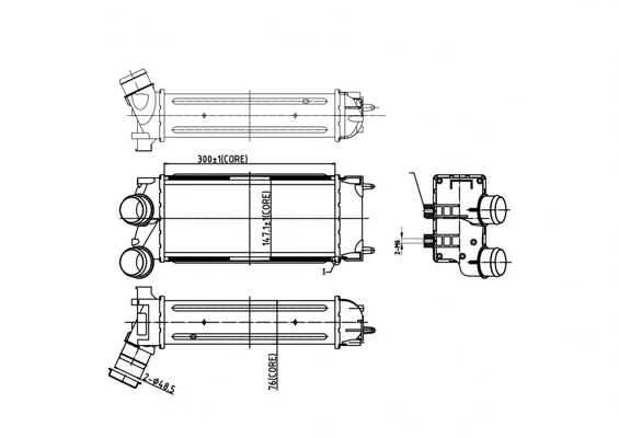 CHLADIČ VZDUCHU PEUG.308 1.6HDI 09- HART 614246