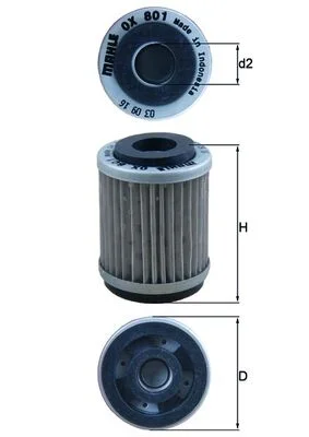 Olejový filtr MAHLE OX801