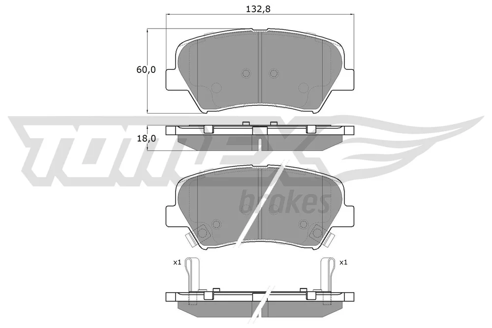 Sada brzdových destiček, kotoučová brzda Tomex Brakes TX17-68